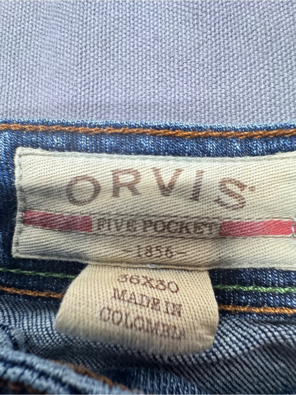 Orvis Denim Jeans Medium Wash Straight Leg Mens 36x30 G9 - Picture 3 of 8